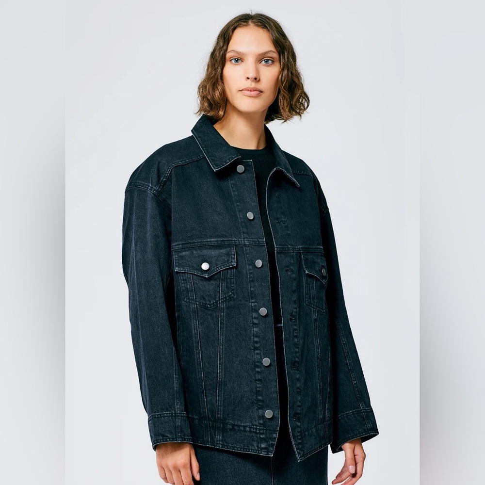 Tibi Black Denim Oversized Jacket